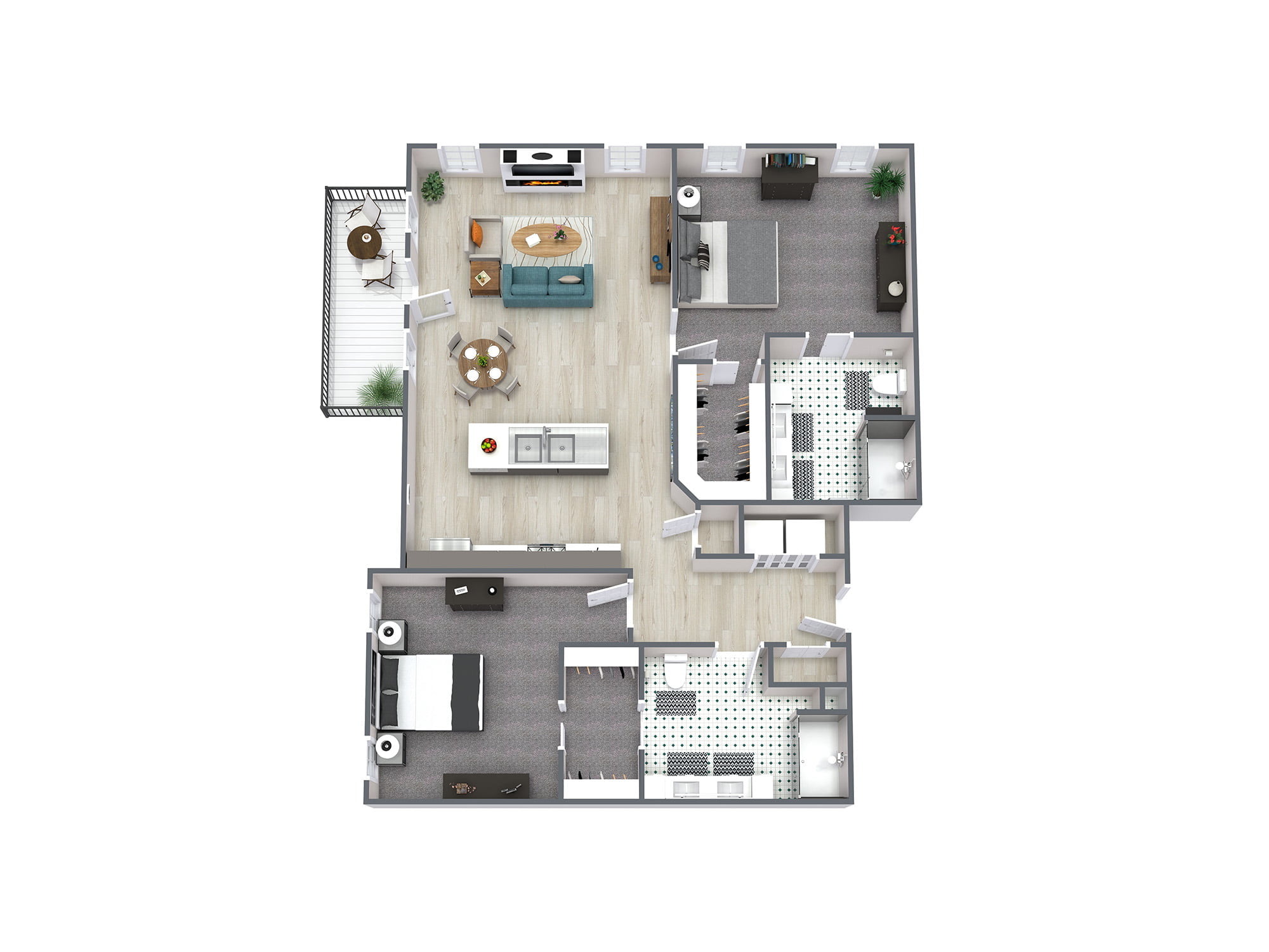 Cobalt Floorplan - 2 Bedroom 2 Bathroom - Saratoga Springs, NY
