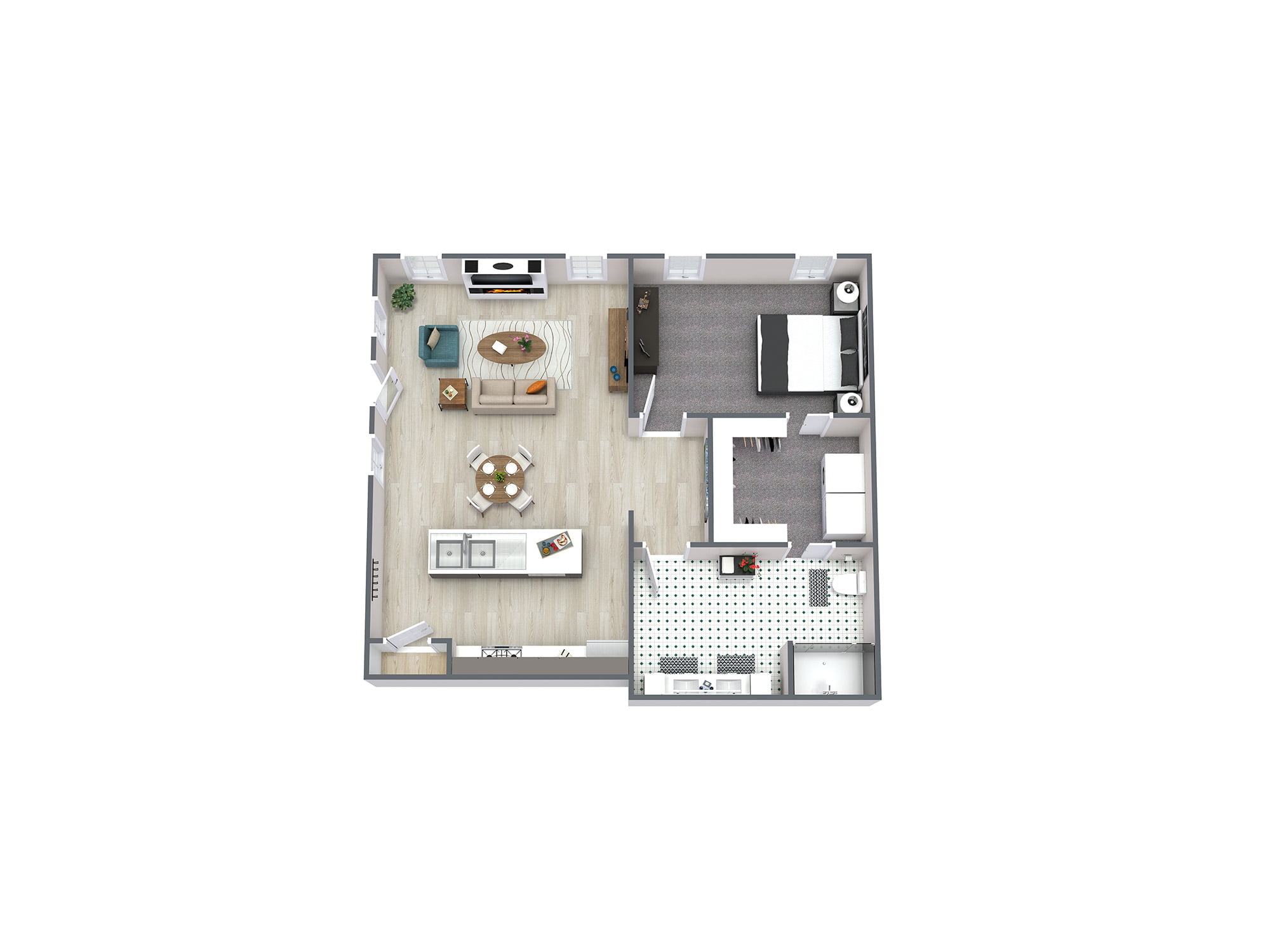 Zinc Floorplan - 1 Bedroom 1 Bathroom - Saratoga Springs, NY