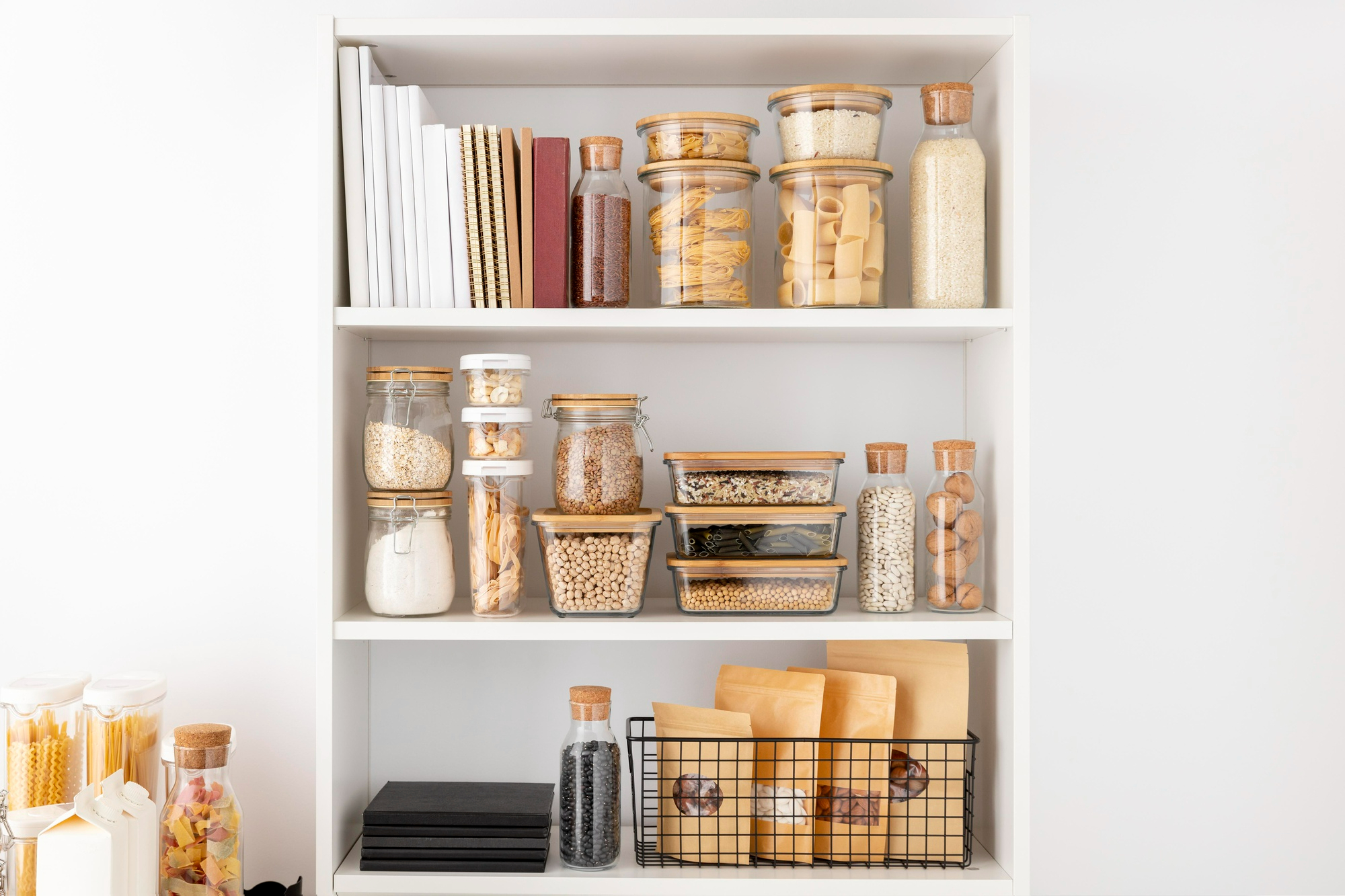food storage containers in apartment pantry for maximizing your apartment storage