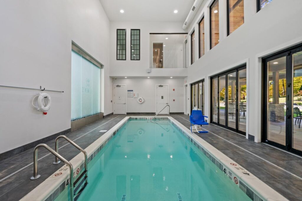 Elements at Saratoga Lake Luxury Apartments Club House with indoor pool